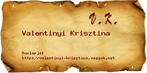 Valentinyi Krisztina névjegykártya